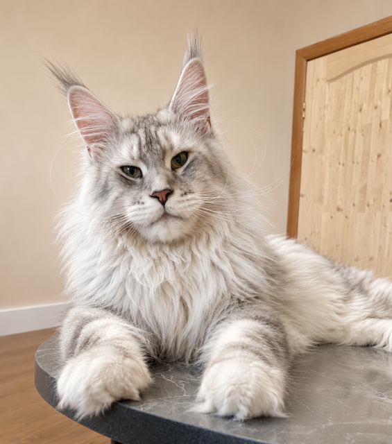 Tony — Black Silver Tabby with White Maine Coon stud
